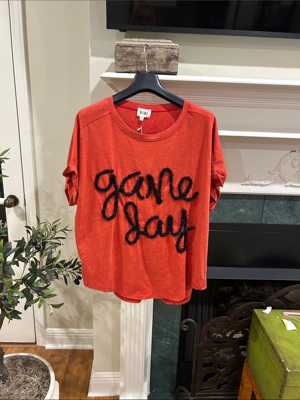 BiBi Red Short Sleeve 'Game Day' Graphic Tee